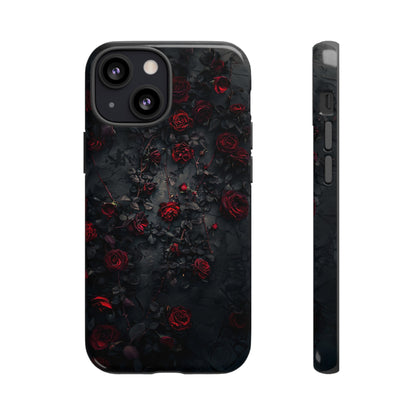 Gothic Roses Tough Phone Case – Elegant Dark Floral Design for iPhone, Samsung Galaxy, and Google Pixel Devices