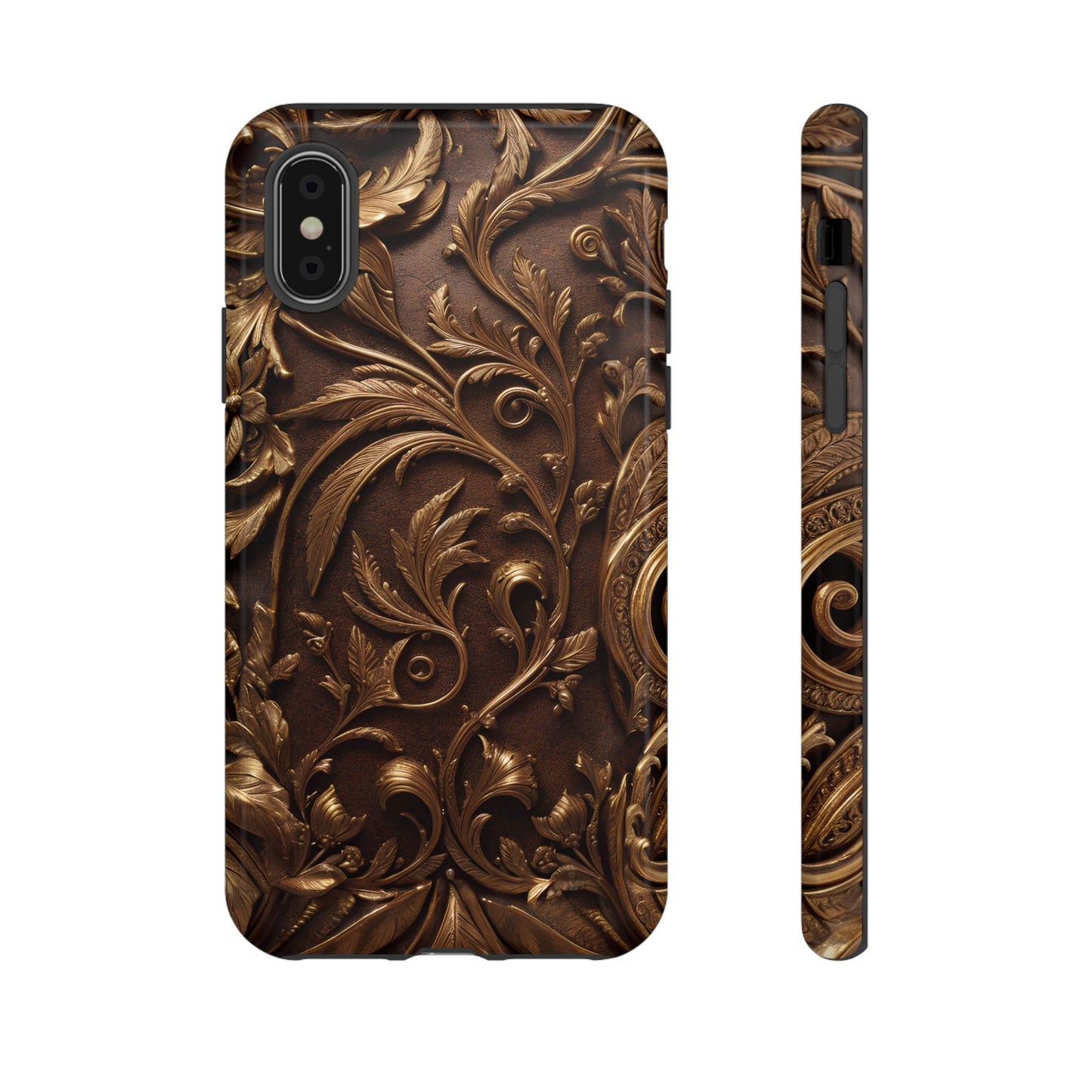 Elegant Bronze Phone Case – Victorian Floral Design for iPhone, Samsung Galaxy, and Google Pixel Devices