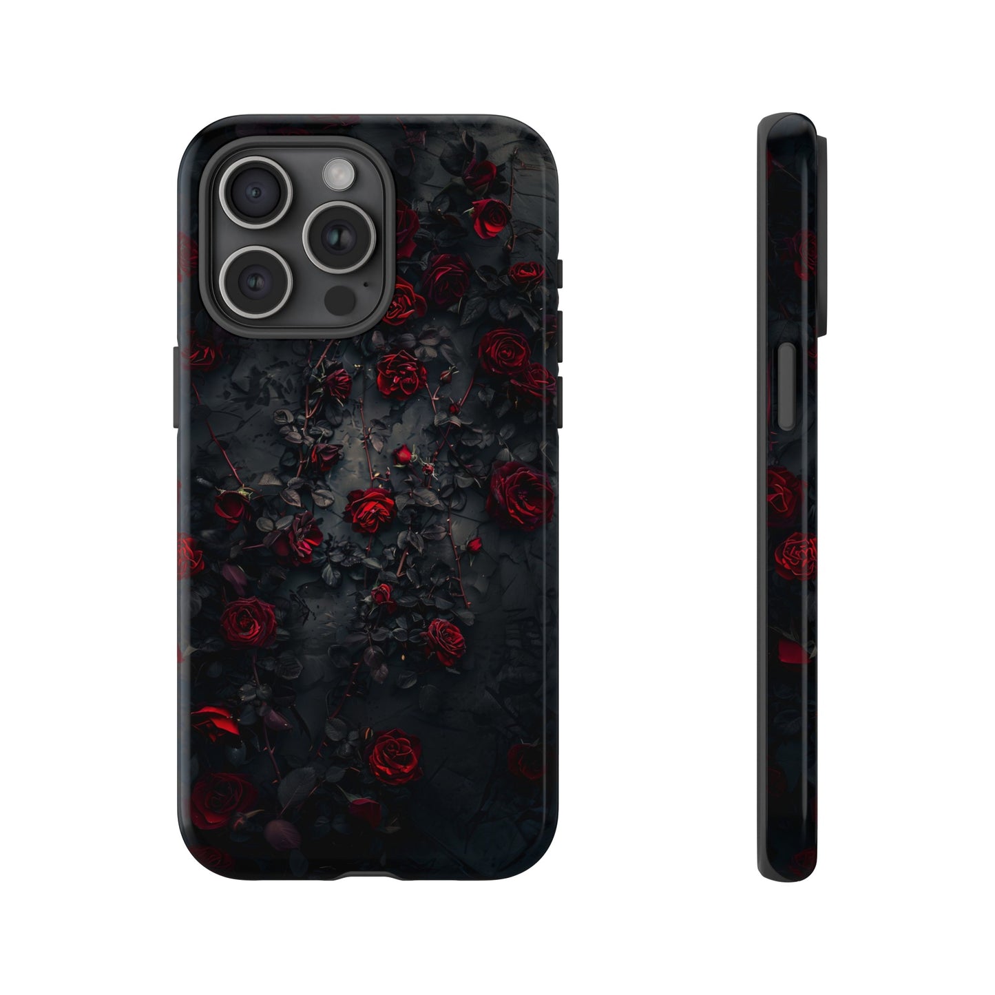 Gothic Roses Tough Phone Case – Elegant Dark Floral Design for iPhone, Samsung Galaxy, and Google Pixel Devices