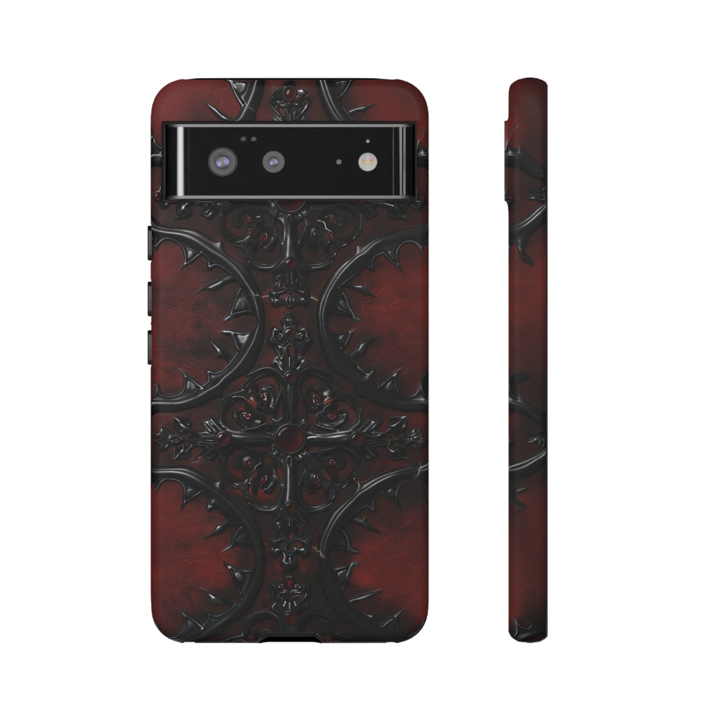 Vampiric Leather Phone Case for iPhone, Samsung Galaxy, and Google Pixel Devices - Gothic Ornate Design