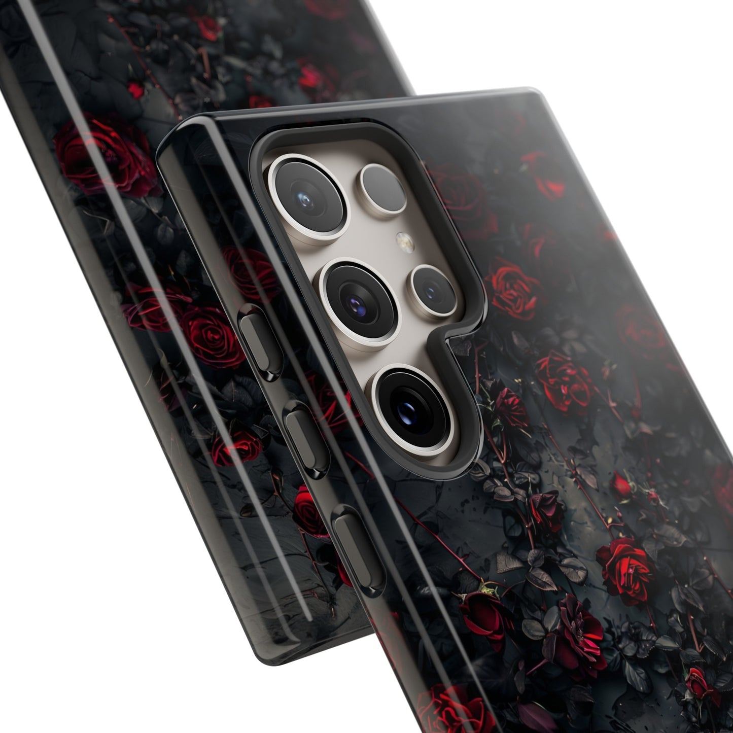 Gothic Roses Tough Phone Case – Elegant Dark Floral Design for iPhone, Samsung Galaxy, and Google Pixel Devices