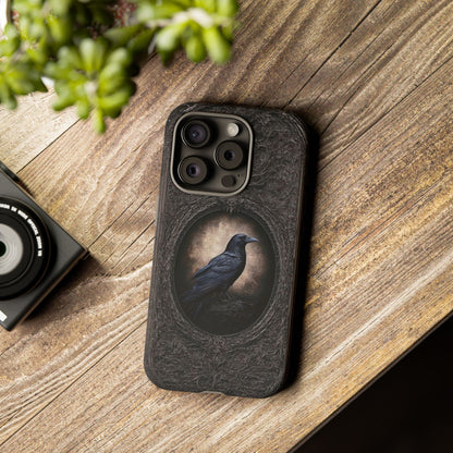 Gothic Raven Phone Case - Mysterious Dark Bird Design