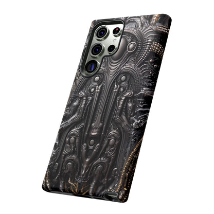 Biomechanical Horror Phone Case – Dark Sci-Fi Design for iPhone, Samsung Galaxy, Google Pixel Devices