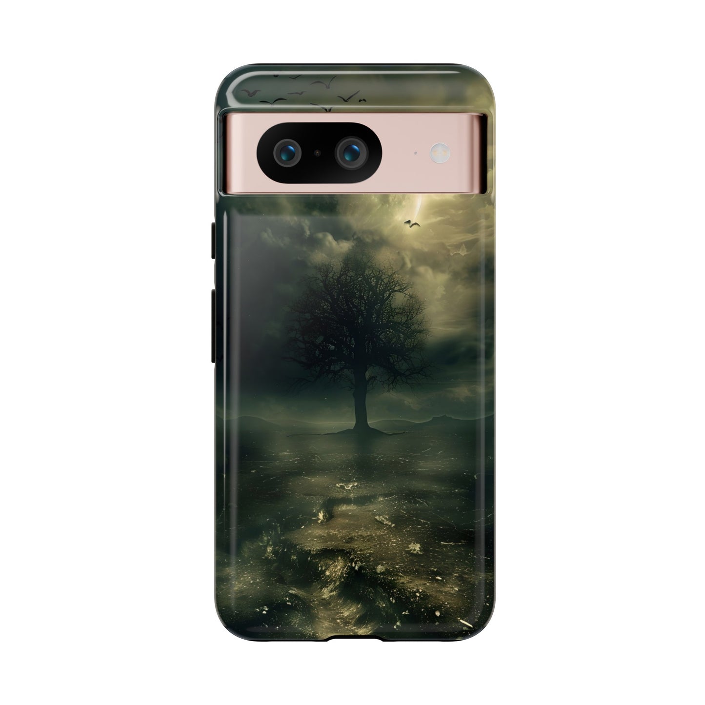 The Tree of Desolation Phone Case – Dark Fantasy Gothic Art with Full Moon for iPhone, Samsung Galaxy, and Google Pixel Devices