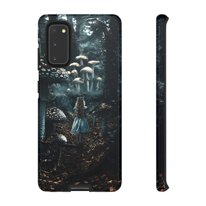 Alice in the Mushroom Forest Phone Case – Fantasy Wonderland Design for iPhone, Samsung Galaxy, and Google Pixel Devices