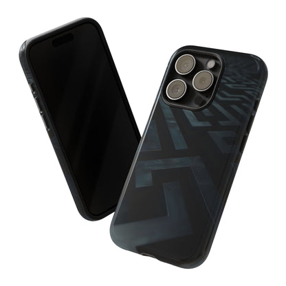 Black Maze Phone Case – Intricate Labyrinth Design for iPhone, Samsung Galaxy, and Google Pixel Devices