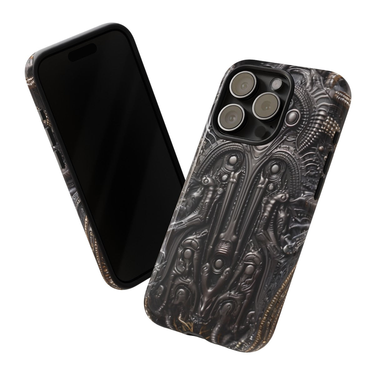 Biomechanical Horror Phone Case – Dark Sci-Fi Design for iPhone, Samsung Galaxy, Google Pixel Devices