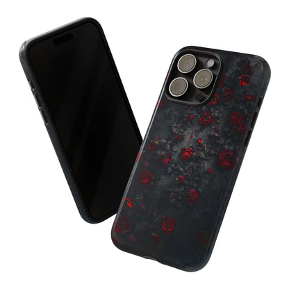 Gothic Roses Tough Phone Case – Elegant Dark Floral Design for iPhone, Samsung Galaxy, and Google Pixel Devices