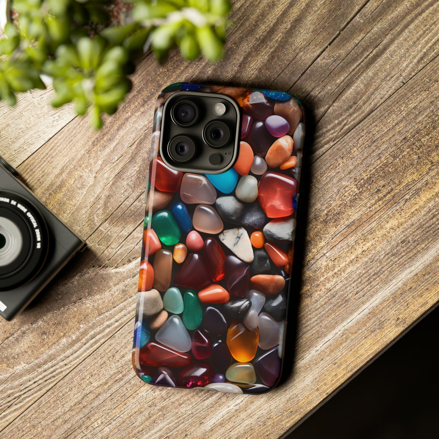 Colorful Stones Phone Case – Vibrant Polished Gemstone Design for iPhone, Samsung Galaxy, and Google Pixel Devices