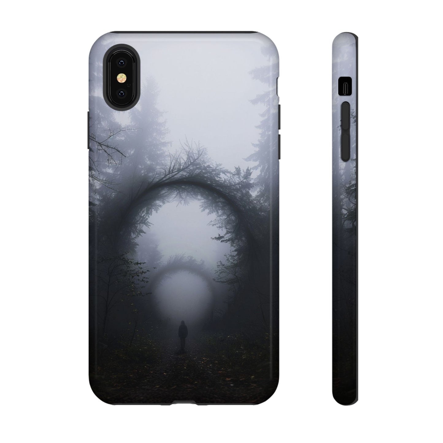 Mystical Forest Portal Phone Case - Atmospheric Foggy Path with Enchanted Tunnel For iPhone, Samsung Galaxy, and Google Pixel Devices.