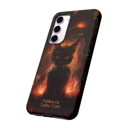 Childless Cat Ladies Unite Phone Case - Gothic Black Cat For iPhone, Samsung Galaxy, and Google Pixel Devices