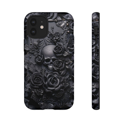 Gothic Black Roses Tough Phone Case – Elegant Dark Floral Design for iPhone, Samsung Galaxy, and Google Pixel Devices