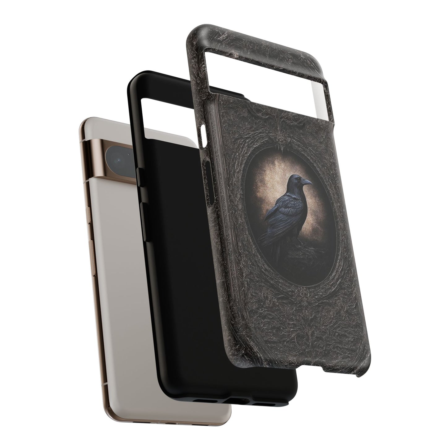 Gothic Raven Phone Case - Mysterious Dark Bird Design