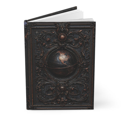 Ornate Gothic Globe Notebook - Vintage-Inspired World Map Journal