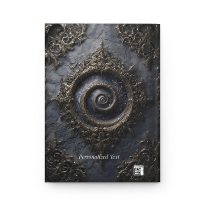 Cosmic Spiral Gothic Journal – Personalized Hardcover Notebook with Optional Custom Text