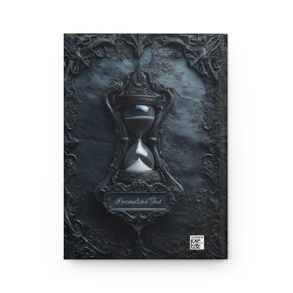 Gothic Hourglass Journal - Dark Timekeeper Notebook with Optional Personalized Text