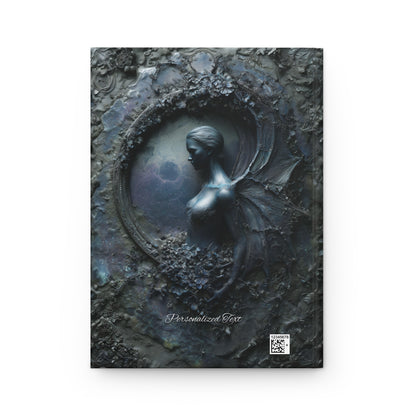 Dark Fairy Moon Journal – Gothic Celestial Fantasy Notebook with Optional Personalized Text