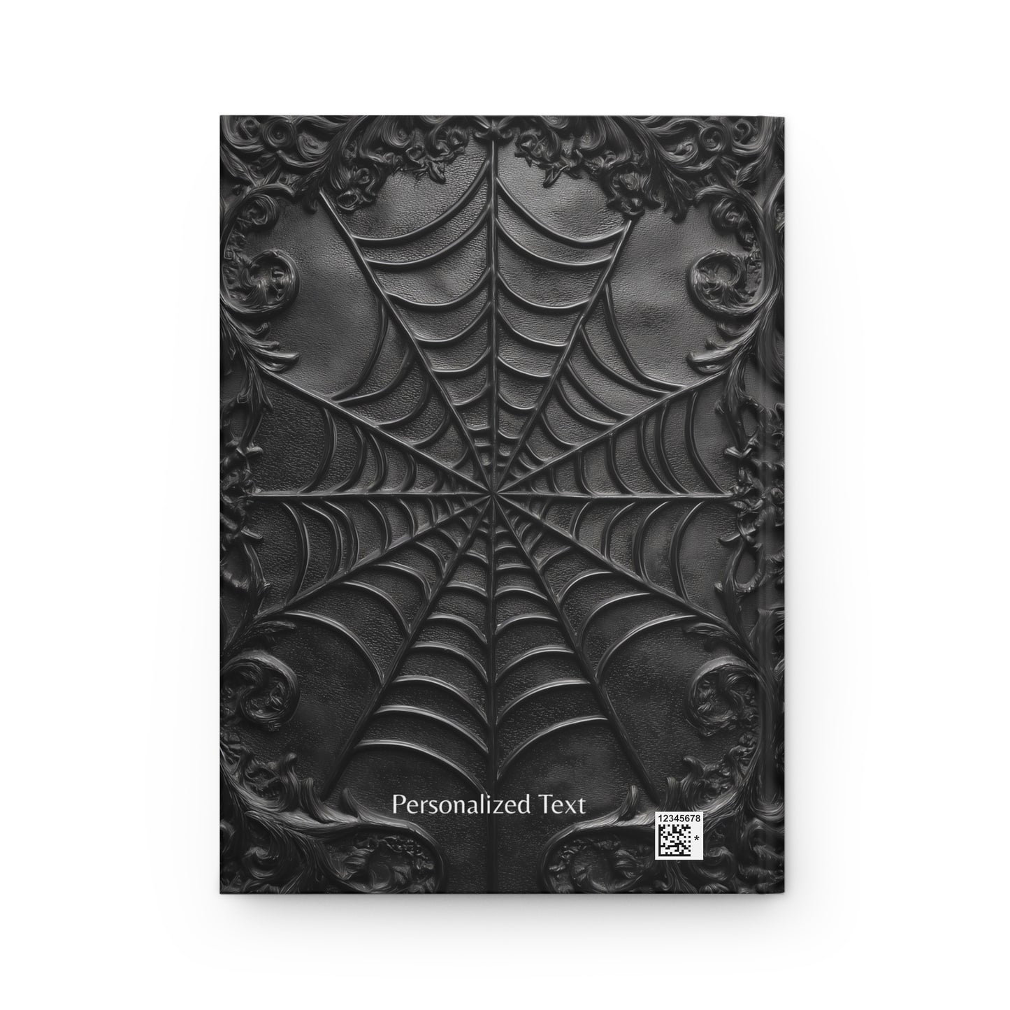 Gothic Spiderweb Journal – Dark Aesthetic Notebook with Ornate Black Web Design & Optional Personalized Text