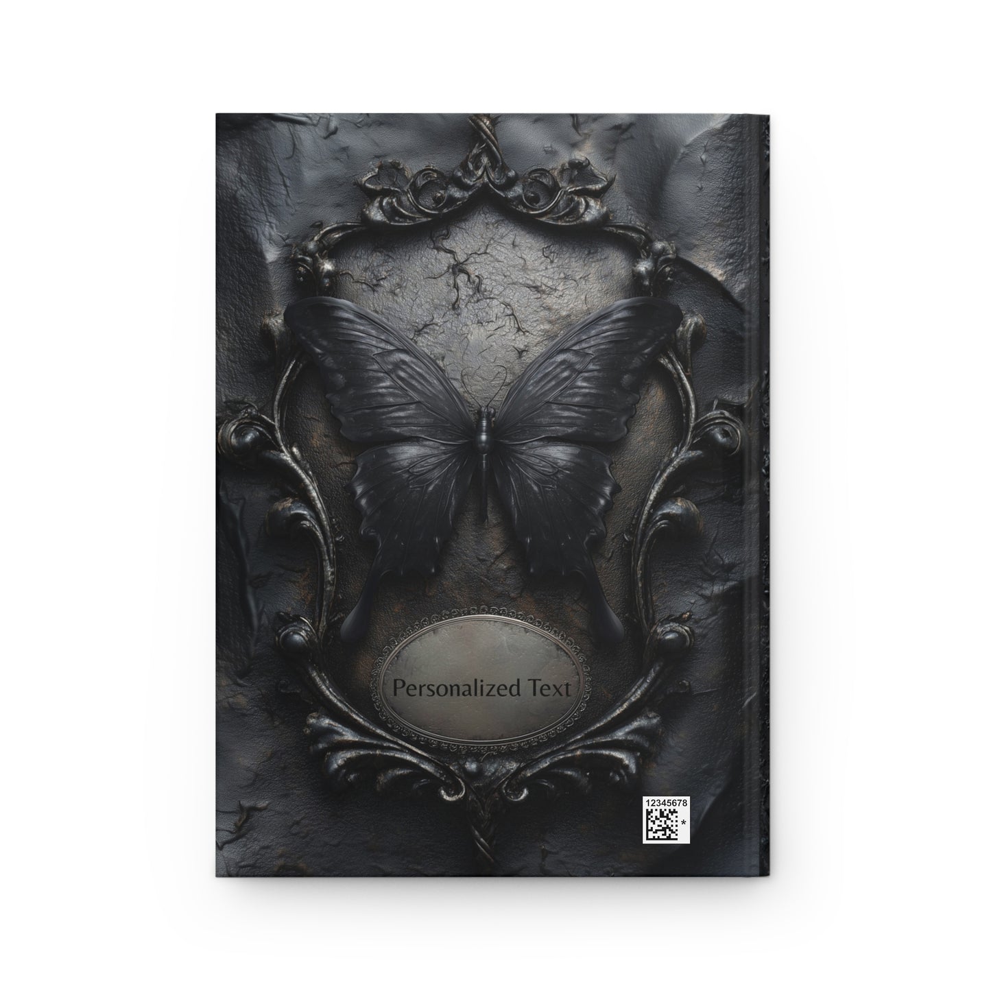 Gothic Black Butterfly Journal – Dark Fantasy Notebook with Optional Personalized Text
