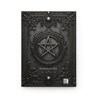 Black Pentagram Gothic Journal - Witchcraft Notebook with Optional Personalized Text