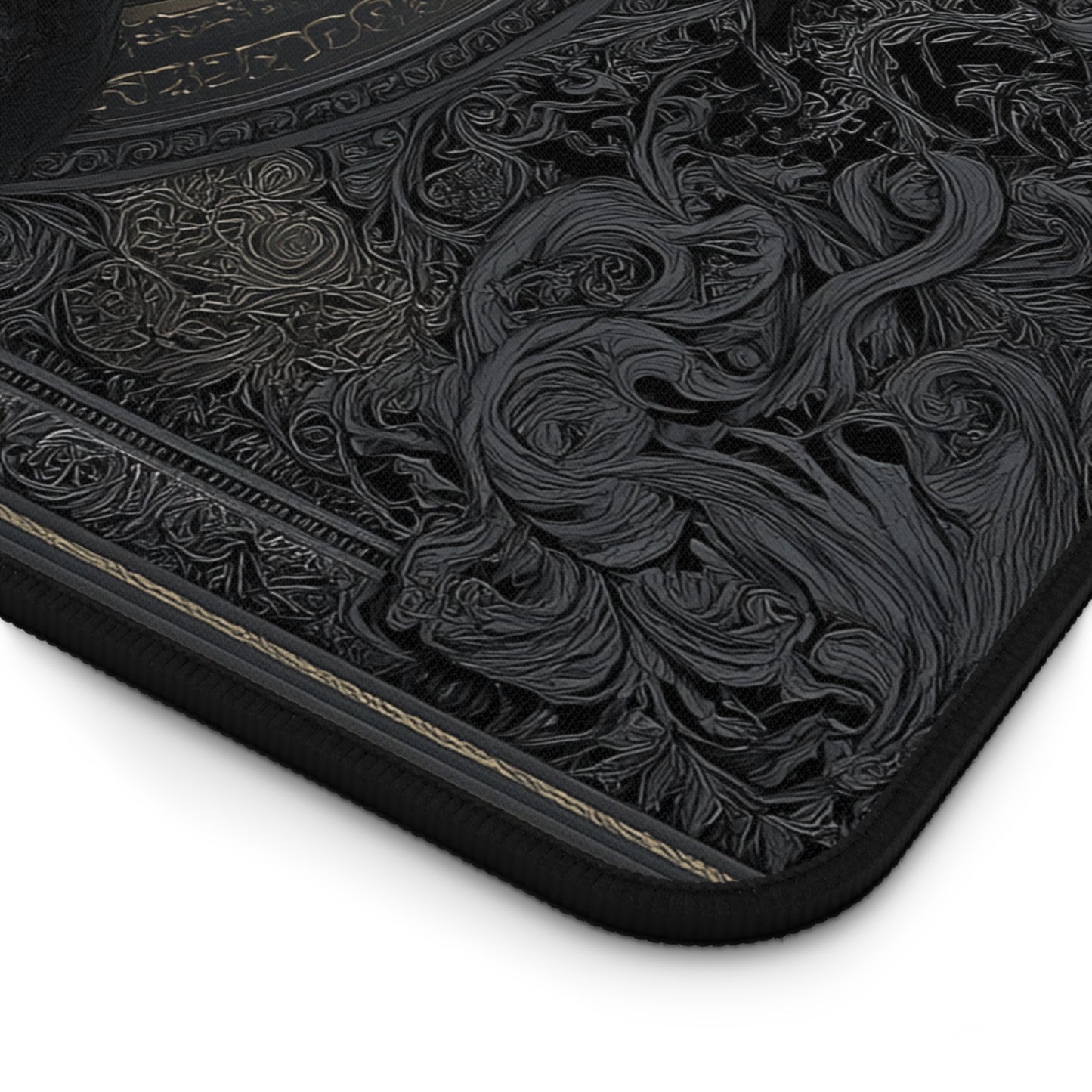 Black Gothic Dragon Desk Mat – Personalized Medieval Fantasy Desk Pad for Office or Gaming