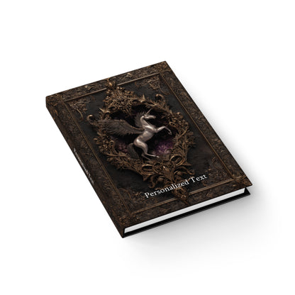 Gothic Pegasus Notebook - Fantasy Hardcover Journal with Optional Personalized Text
