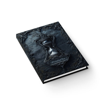 Gothic Hourglass Journal - Dark Timekeeper Notebook with Optional Personalized Text
