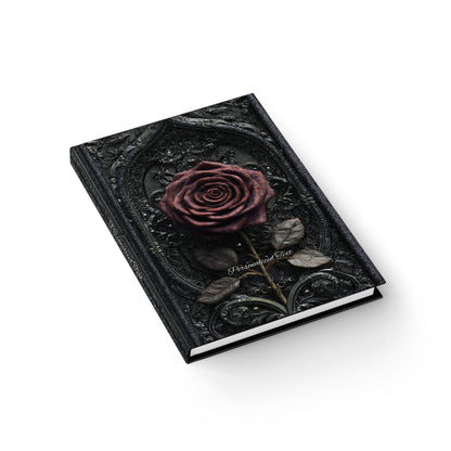 Gothic Red Rose Journal – Dark Romantic Floral Notebook with Optional Personalized Text