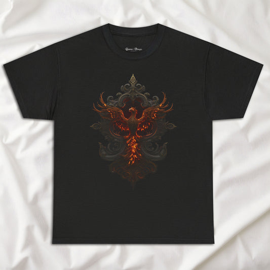 Fiery Phoenix T-Shirt - Gothic Firebird Design Shirt for Fantasy Lovers, Casual T-Shirt for Gamers, Unique Gift, Streetwear, Cool Style