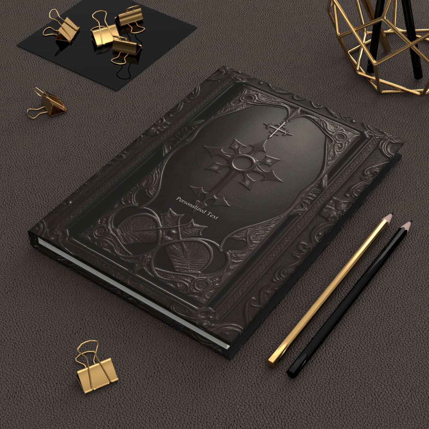 Gothic Cross Hardcover Notebook – Dark Elegant Journal for Writing and Sketching