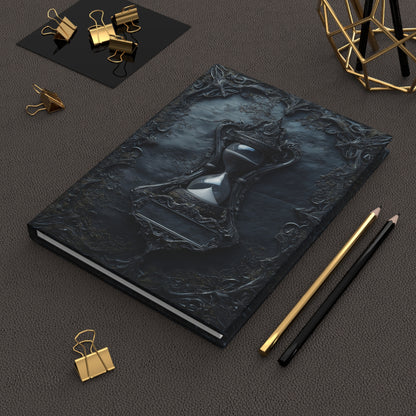 Gothic Hourglass Journal - Dark Timekeeper Notebook with Optional Personalized Text