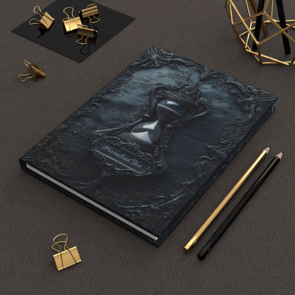 Gothic Hourglass Journal - Dark Timekeeper Notebook with Optional Personalized Text