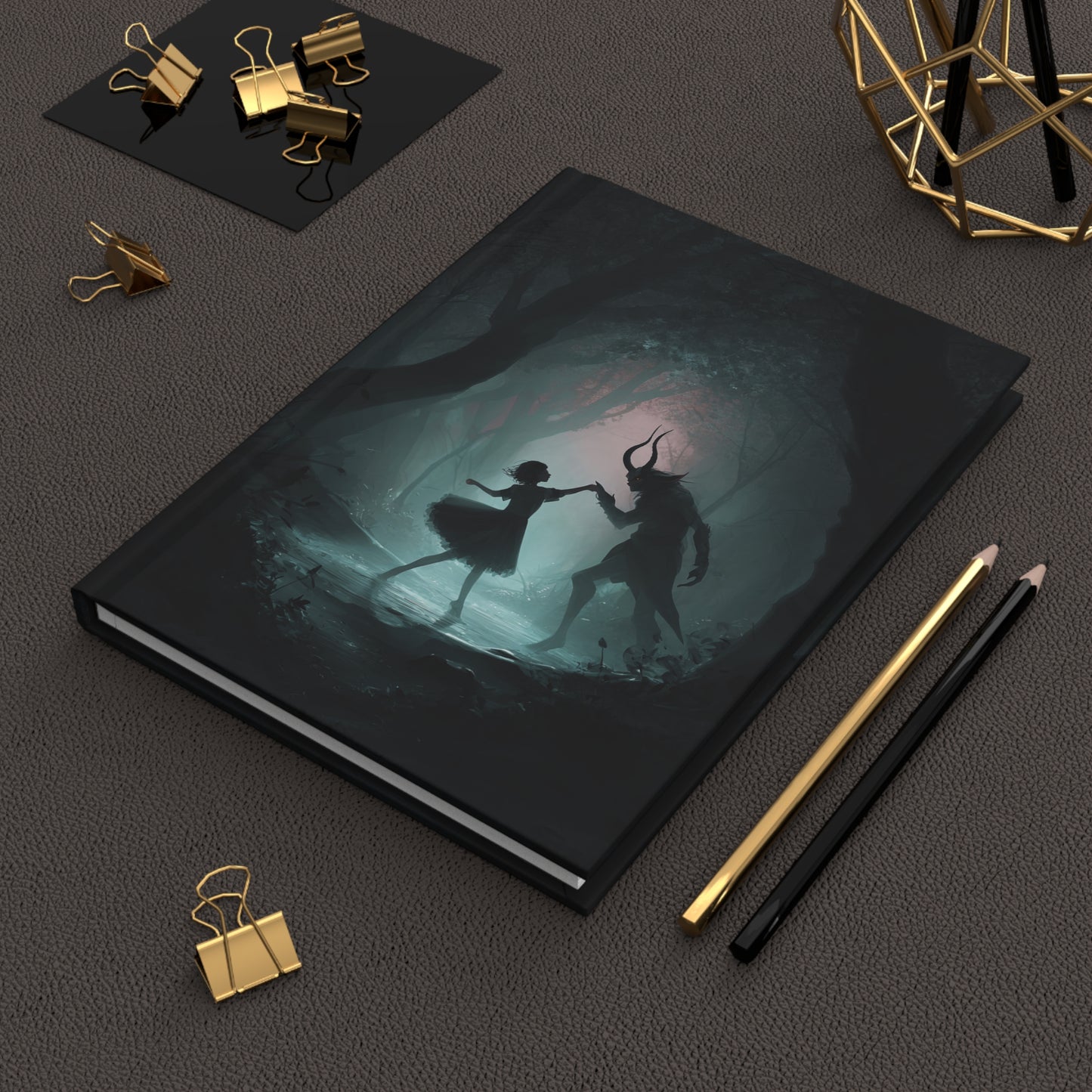 Dark Faun Forest Dance Journal – Gothic Fantasy Notebook with Optional Personalized Text