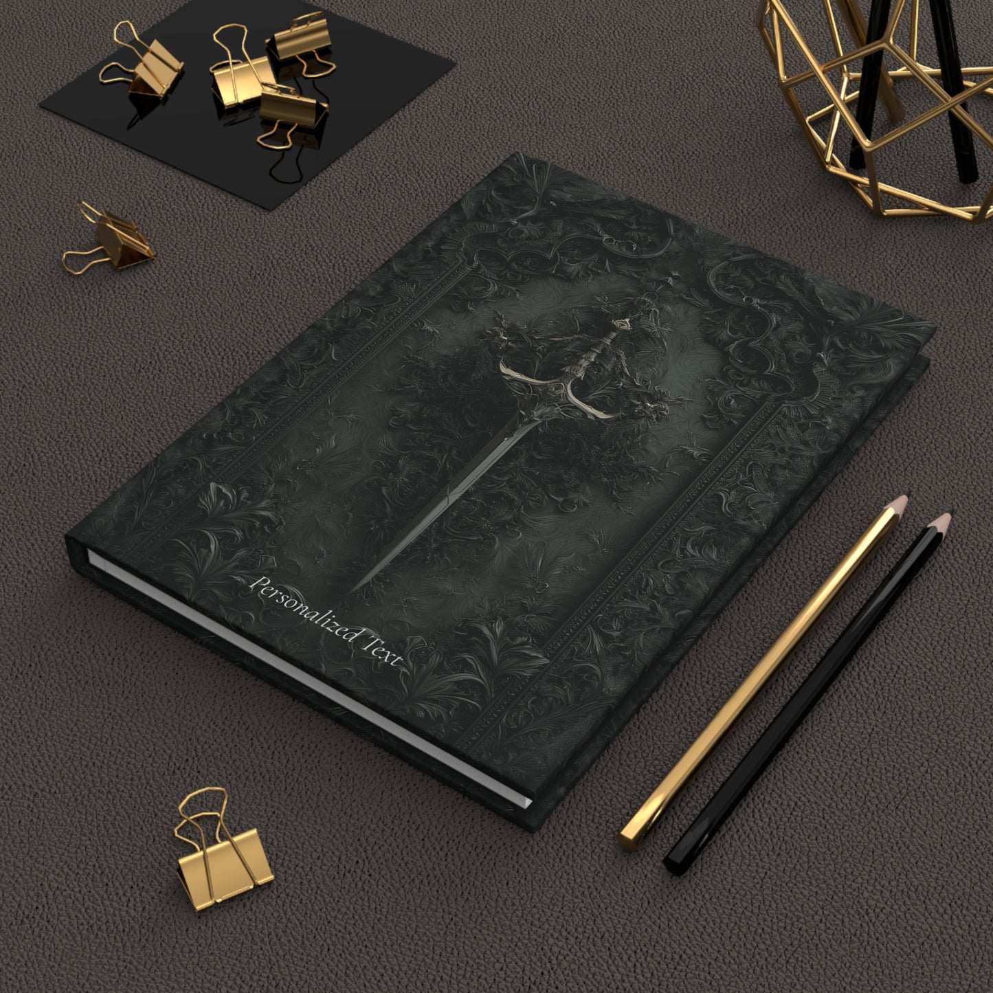 Gothic Sword Journal - Personalized Dark Fantasy Notebook for Writing & Sketching