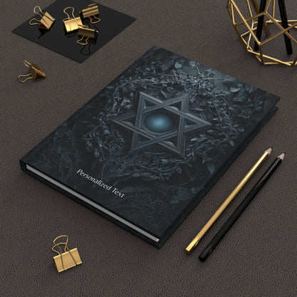 Gothic Star of David Journal, Gothic Mystical Notebook, Dark Esoteric Grimoire, Personalized Hardcover & Spiral Journal