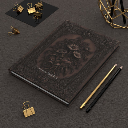 Gothic Floral Notebook – Antique Botanical Journal with Optional Personalized Text