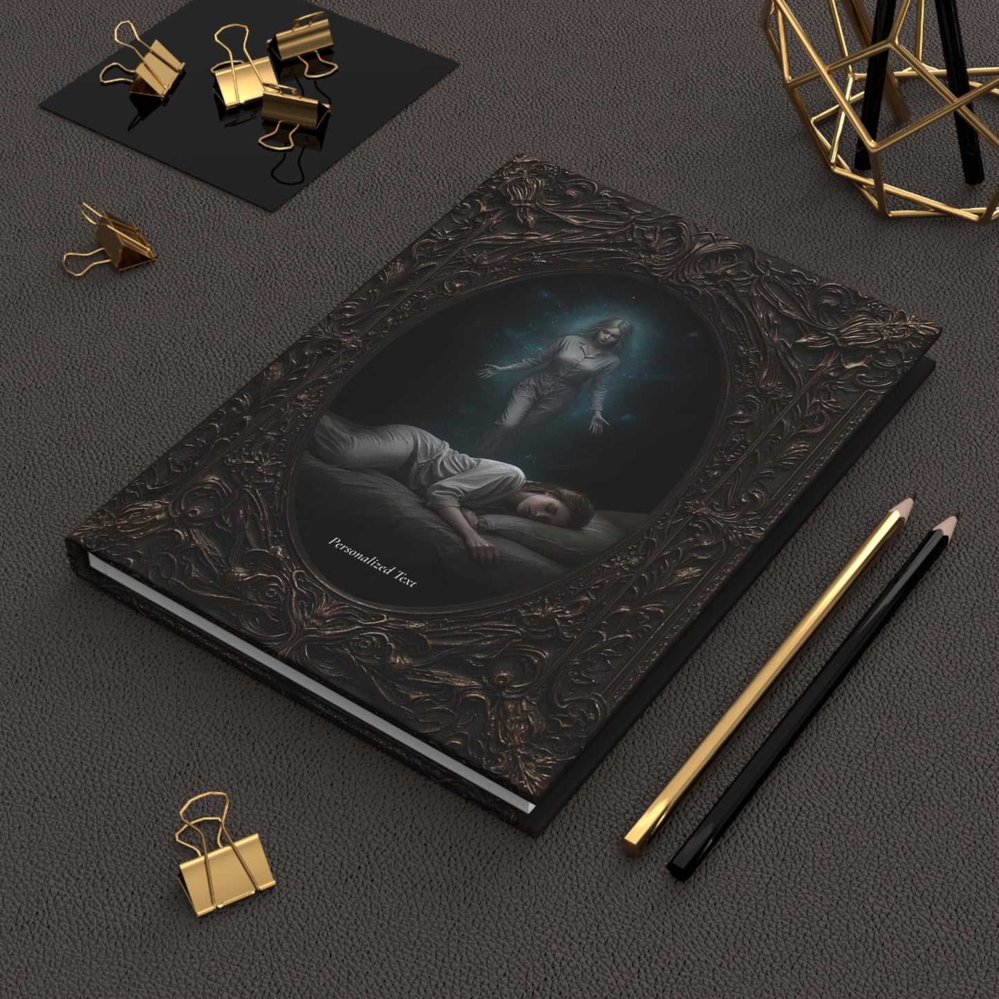 Astral Projection Gothic Journal - Vintage Spirit Guide Notebook with Optional Personalized Text