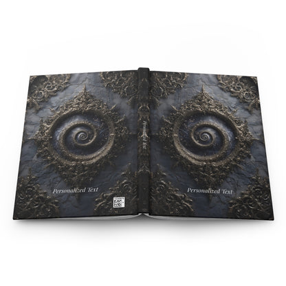 Cosmic Spiral Gothic Journal – Personalized Hardcover Notebook with Optional Custom Text