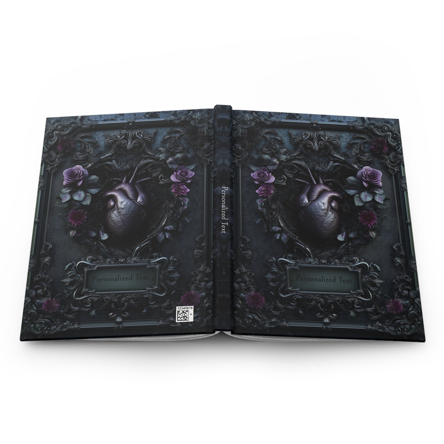 Gothic Heart & Roses Journal - Dark Anatomical Notebook with Optional Personalized Text