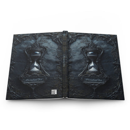 Gothic Hourglass Journal - Dark Timekeeper Notebook with Optional Personalized Text