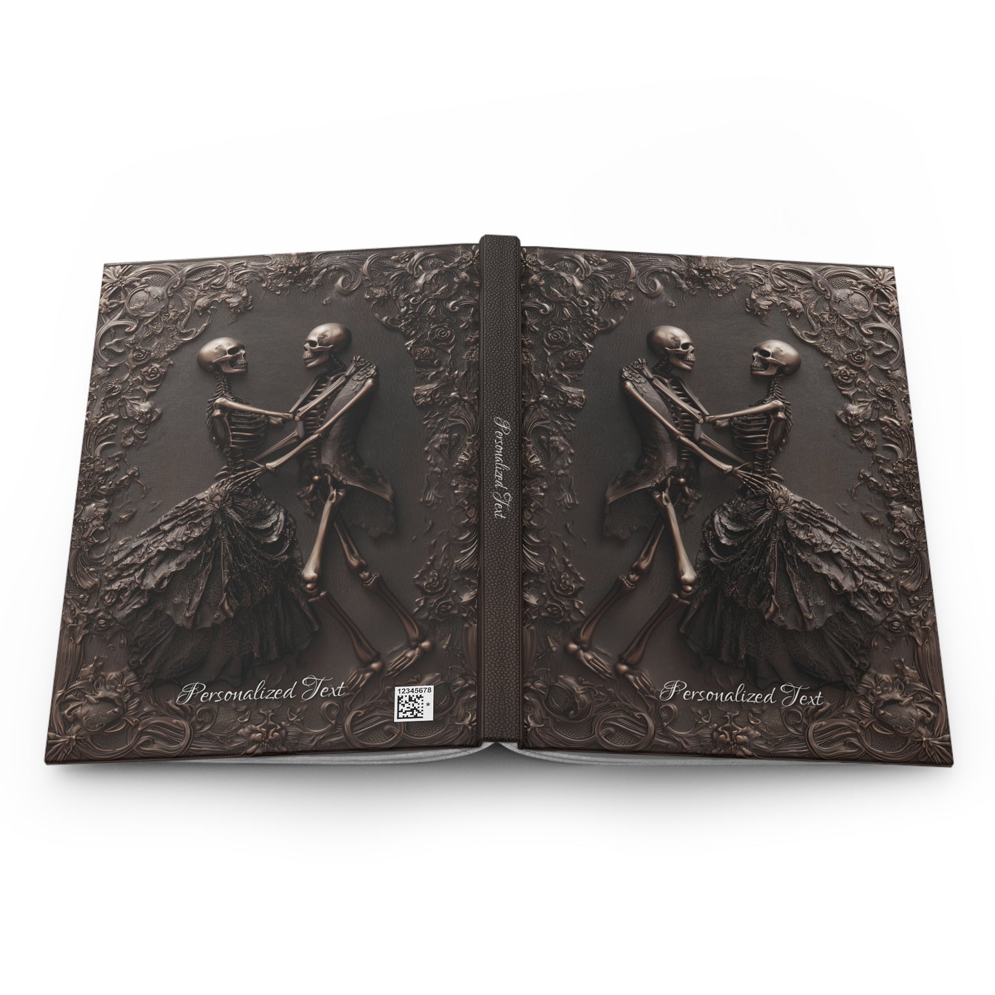 Eternal Dance of Bones Journal - Gothic Skeleton Couple Notebook with Optional Personalized Text