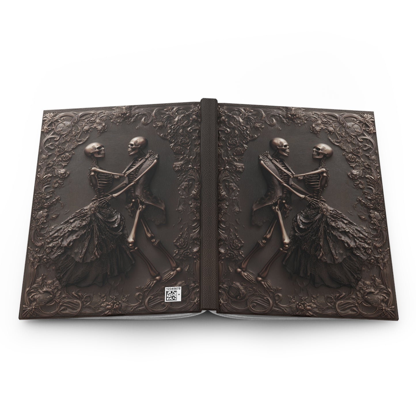 Eternal Dance of Bones Journal - Gothic Skeleton Couple Notebook with Optional Personalized Text