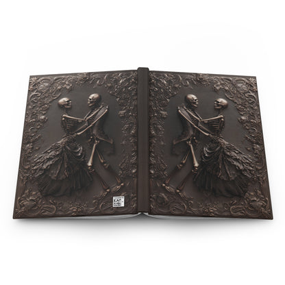 Eternal Dance of Bones Journal - Gothic Skeleton Couple Notebook with Optional Personalized Text