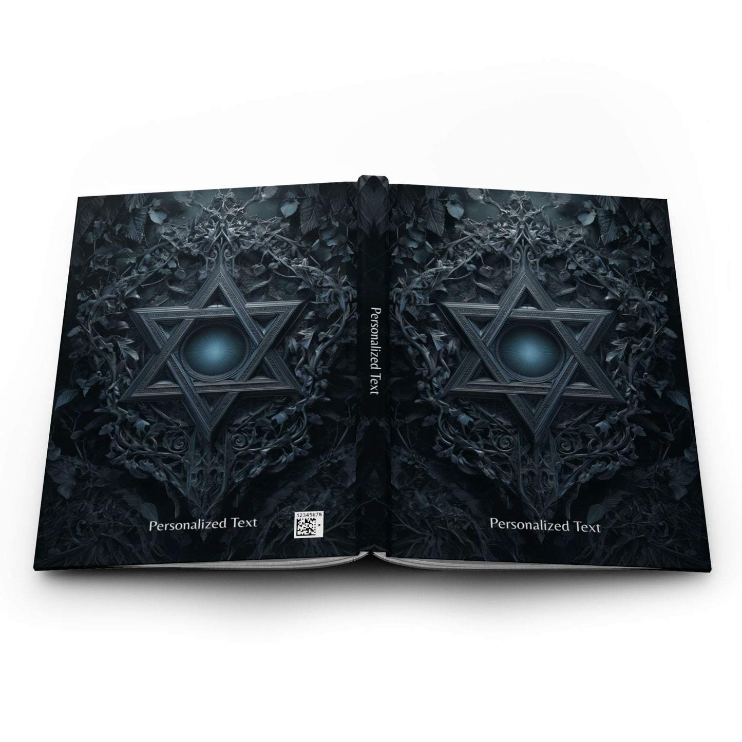 Gothic Star of David Journal, Gothic Mystical Notebook, Dark Esoteric Grimoire, Personalized Hardcover & Spiral Journal