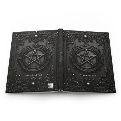 Black Pentagram Gothic Journal - Witchcraft Notebook with Optional Personalized Text