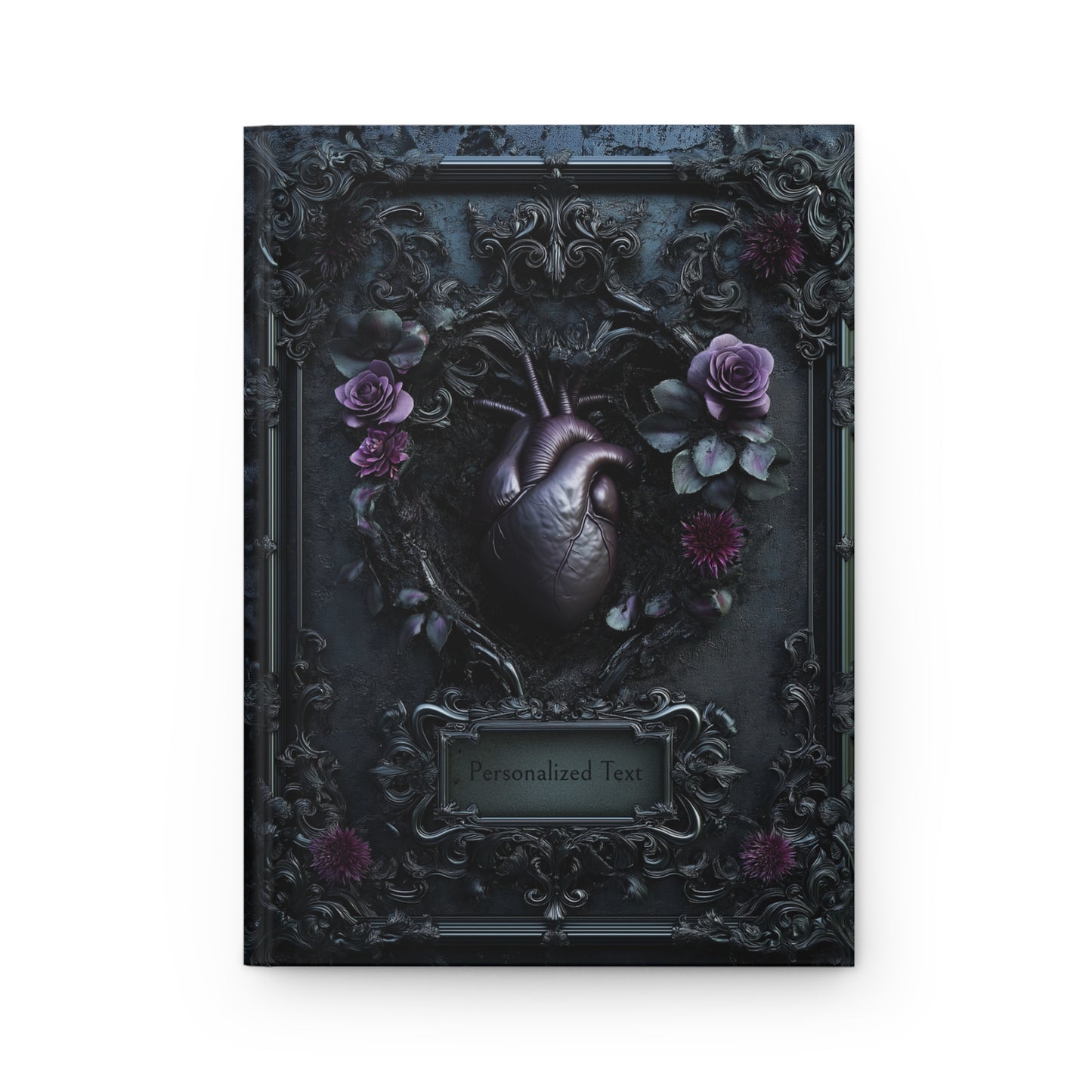 Gothic Heart & Roses Journal - Dark Anatomical Notebook with Optional Personalized Text