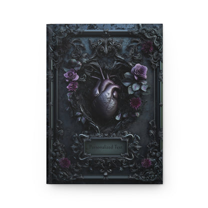 Gothic Heart & Roses Journal - Dark Anatomical Notebook with Optional Personalized Text