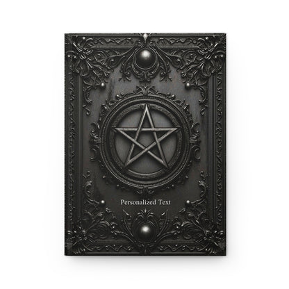 Black Pentagram Gothic Journal - Witchcraft Notebook with Optional Personalized Text