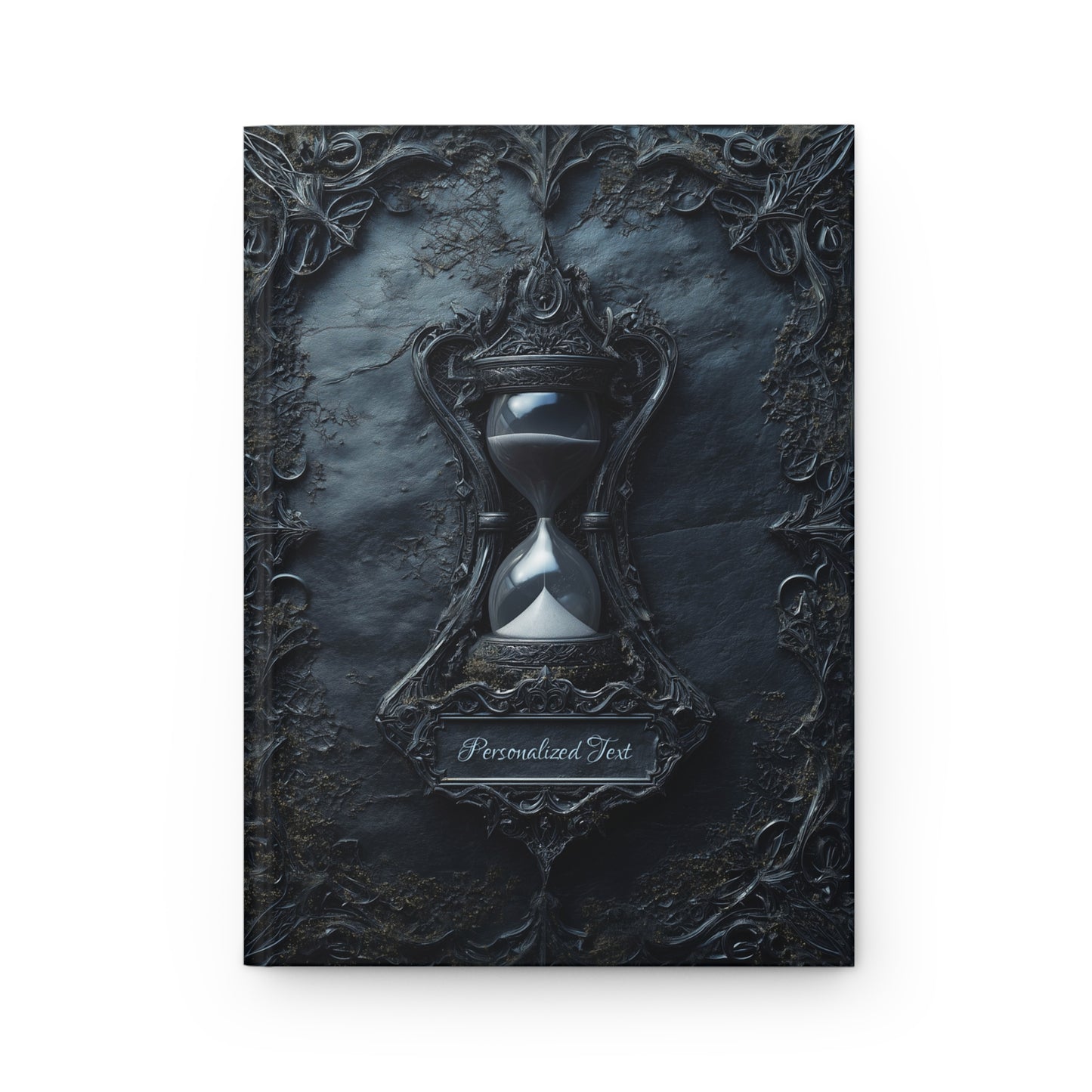 Gothic Hourglass Journal - Dark Timekeeper Notebook with Optional Personalized Text
