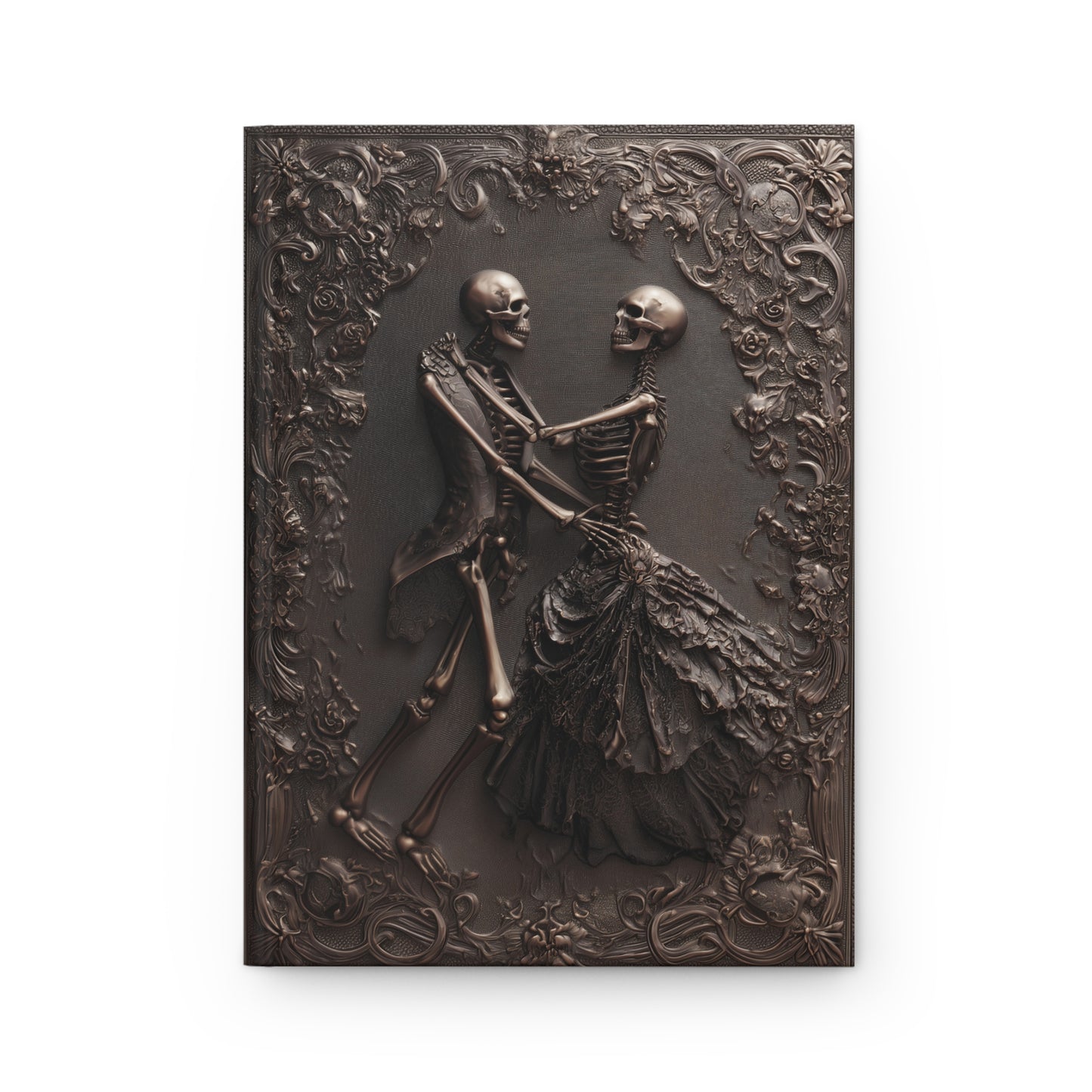 Eternal Dance of Bones Journal - Gothic Skeleton Couple Notebook with Optional Personalized Text